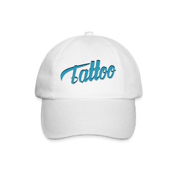 Tattoo Script in Teal - Baseball Cap - white/white - Front