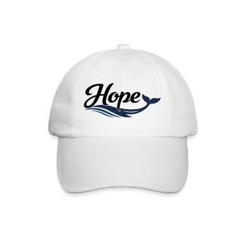 Hope Whale Ocean Wave Logo - Baseball Cap - white/white - Front