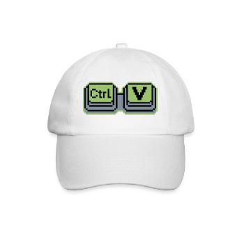 Strg C Strg V Elternteil Kind-Geek Familienhumor - Baseballkappe - Weiß/Weiß - Vorne