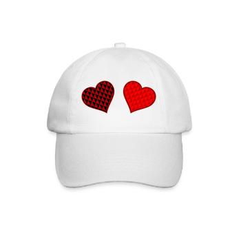 Geometric Heart Duo Red Black - Baseball Cap - white/white - Front