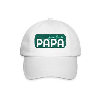 Zweifach Vater Papa - Baseballkappe - Weiß/Weiß - Vorne