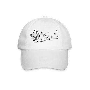 Dinosaurs in the snow - Baseball Cap - white/white - Front