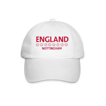 Nottingham England Fußballemblem - Baseballkappe - Weiß/Weiß - Vorne