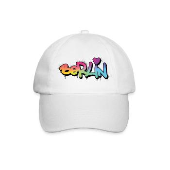 Berlin Graffiti Rainbow Font - Baseball Cap - white/white - Front