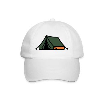 Zelt Camping Sommerlager Pfadfinder Outdoor - Baseballkappe - Weiß/Weiß - Vorne