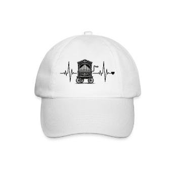 Battement de cœur d’orgue à baril – Pour les vrais fans de vielle à roue - Casquette classique - blanc/blanc - Devant