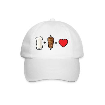Ayran + Döner = Love - Baseballkappe - Weiß/Weiß - Vorne