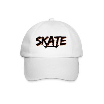 Skate Bold Graffiti Design - Baseballkappe - Weiß/Weiß - Vorne
