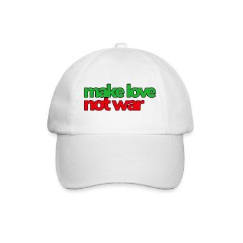 Make Love Not War - Baseballkappe - Weiß/Weiß - Vorne