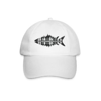 Fisherman Nature Fish Forest Minimalist - Baseball Cap - white/white - Front