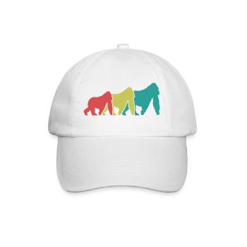 Three Monkeys Silhouettes Retro - Baseball Cap - white/white - Front