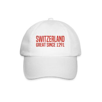 Switzerland - Great Since 1291 - Schweiz - Schwiiz - Baseball Cap - white/white - Front