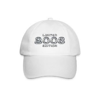 2008 Jahrgang Geburtstag Vintage Retro Geschenk - Baseballkappe - Weiß/Weiß - Vorne