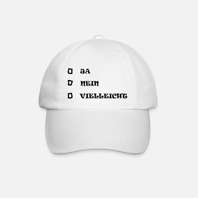 ja nein vielleicht - Baseballkappe - Weiß/Weiß