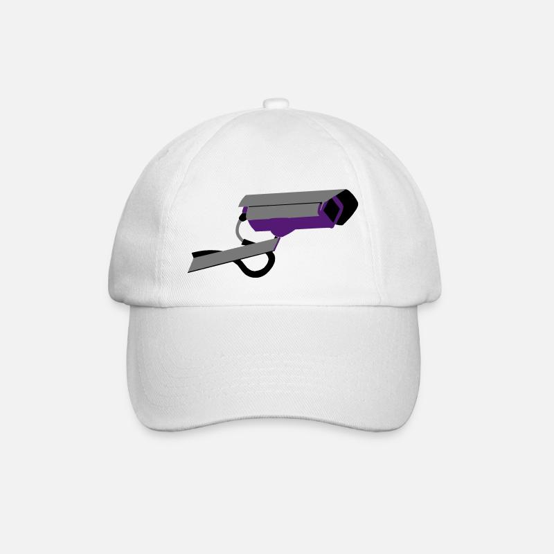 Überwachungskamera - Baseballkappe - Weiß/Weiß