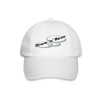 Drum 'n' Bass Design - Baseballkappe - Weiß/Weiß - Vorne