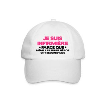 je suis infirmière - Casquette classique - blanc/blanc - Devant