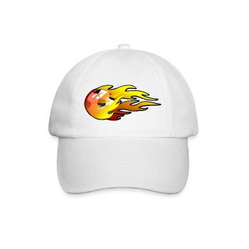 Flammenball - Baseballkappe - Weiß/Weiß - Vorne
