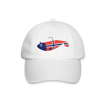 Gummifisch Big Norwegen - Baseballkappe - Weiß/Weiß - Vorne
