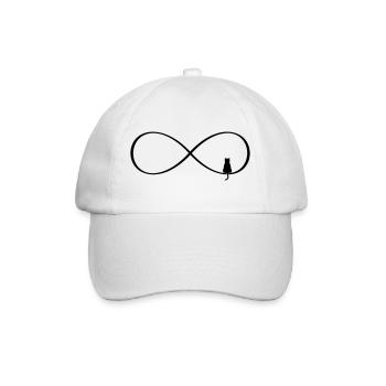 Unendlichkeitszeichen Katzenliebe Geschenk - Baseballkappe - Weiß/Weiß - Vorne