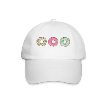Donut Muffin Kaffee Bunt Essen Lustig Geschenkidee - Baseballkappe - Weiß/Weiß - Vorne
