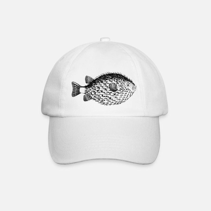 diodon-hystrix-stachelfisch.png - Baseballkappe - Weiß/Weiß