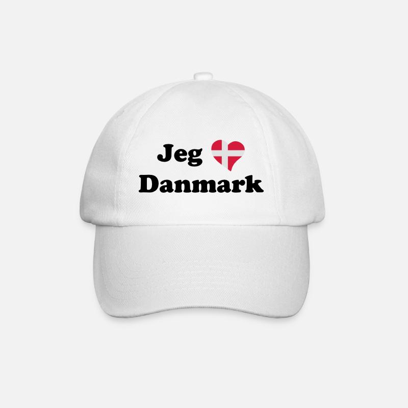 Jeg elsker Danmark - J'aime le Danemark - Casquette classique - blanc/blanc