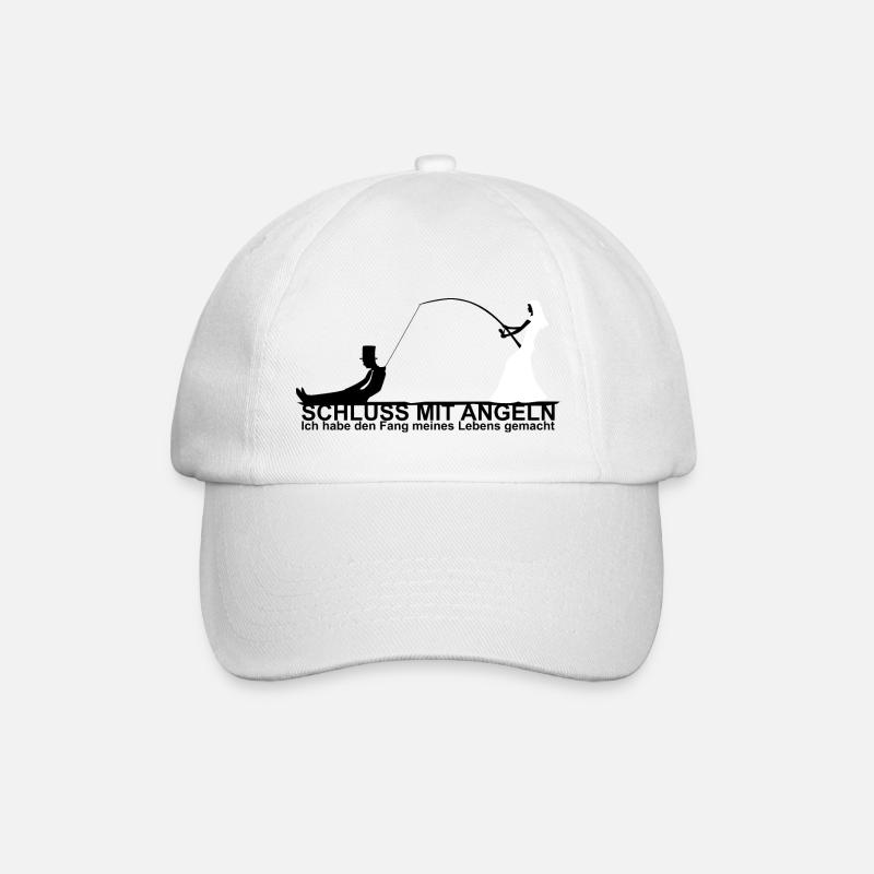 Braut Angeln Junggesellenabschied Geschenk Ehe - Baseballkappe - Weiß/Weiß