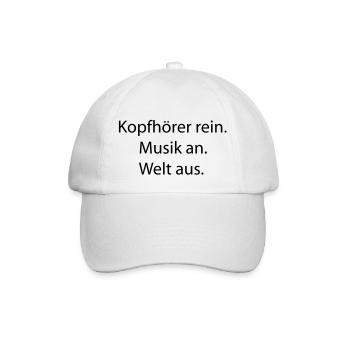 Headphones pure music to the world - Baseball Cap - white/white - Front