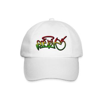 one love graffiti reggae rasta gift mask - Baseball Cap - white/white - Front