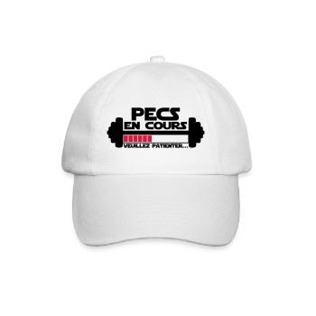 pecs en cours,citations,message,muscu - Casquette classique - blanc/blanc - Devant