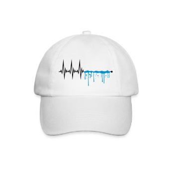 drops of wet graffiti spray waves line frequency - Baseball Cap - white/white - Front