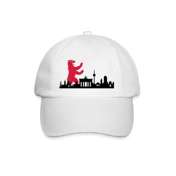 Skyline - Berlin Bär - Baseballkappe - Weiß/Weiß - Vorne