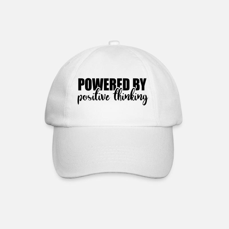 Powered by positive thinking - Baseball Cap - white/white
