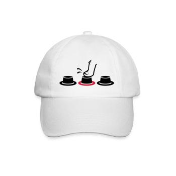 button pusher/ Knopfdrücker (2c) - Baseballkappe - Weiß/Weiß - Vorne