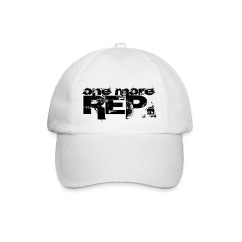 one more REP. (schwarz) - Baseballkappe - Weiß/Weiß - Vorne
