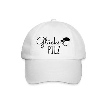 Glückspilz Glückspilzin Glück Sprüche Geschenk - Baseballkappe - Weiß/Weiß - Vorne