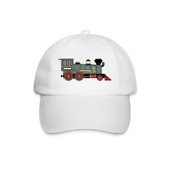 Dampflokomotive - Baseballkappe - Weiß/Weiß - Vorne
