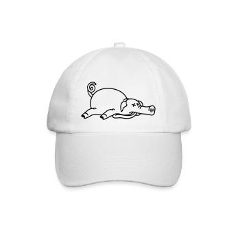 Dead pig on the floor - Baseball Cap - white/white - Front