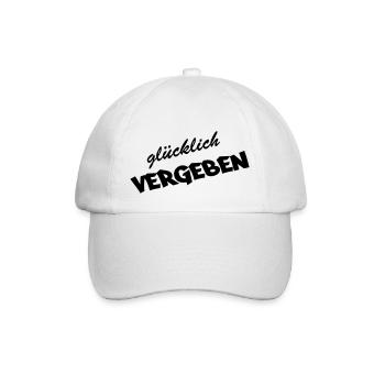gluecklich_vergeben - Baseballkappe - Weiß/Weiß - Vorne