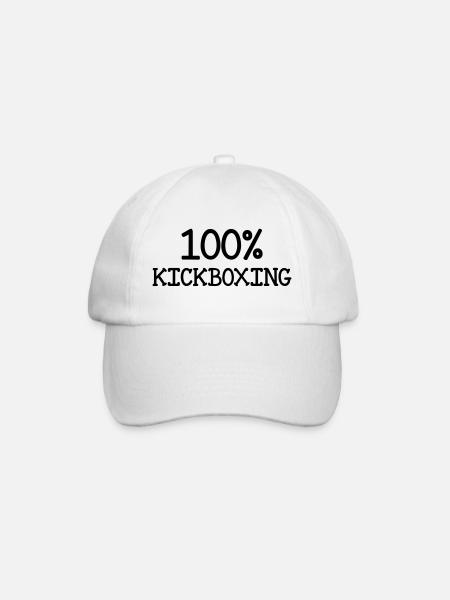 Kickboxen / Kickboxing / Kickboxer / Kick Boxing - Baseballkappe - Weiß/Weiß