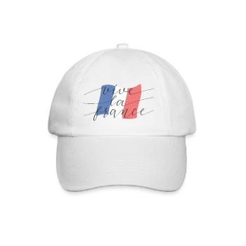 Frankreich Frankreich lebt die Franzosen - Baseballkappe - Weiß/Weiß - Vorne