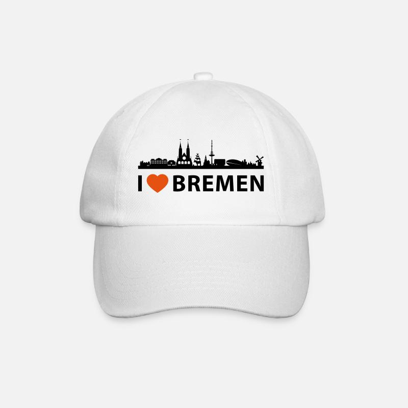 I LOVE Bremen - Baseballkappe - Weiß/Weiß