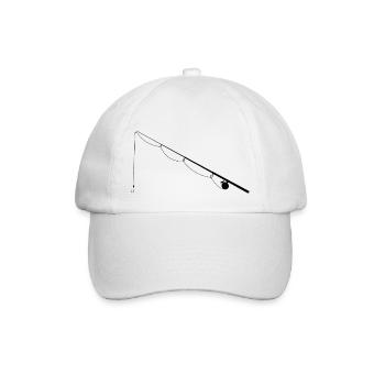 Angel fishing rod black - Baseball Cap - white/white - Front