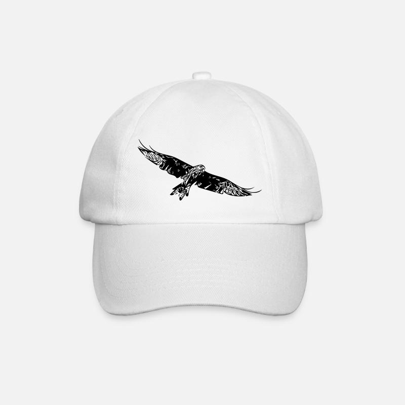 Greifvogel auf breiten Schwingen - Baseballkappe - Weiß/Weiß