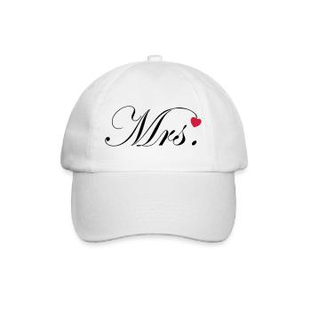 Mr and Mrs Wedding Heart Design Couple Gift - Baseball Cap - white/white - Front