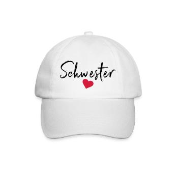 Beste Schwester Herz Schwestern Schwesterherz sis - Baseballkappe - Weiß/Weiß - Vorne