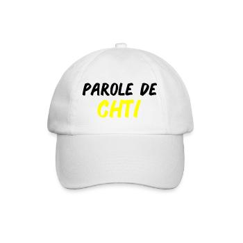 T shirt parole de chti, chtimi, homme, femme - Casquette classique - blanc/blanc - Devant