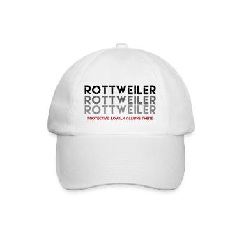 Ich liebe Rottweiler, Rottweiler, Rottweiler Hund - Baseballkappe - Weiß/Weiß - Vorne