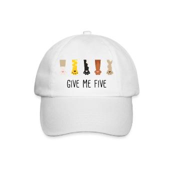 give me five - Baseballkappe - Weiß/Weiß - Vorne